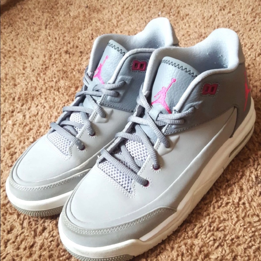 Grey & Pink Air Jordan Flights